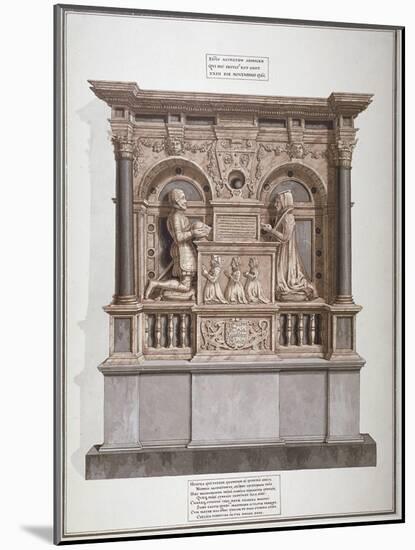 Monument to Richard Allington in Rolls Chapel, Chancery Lane, City of London, 1800-Frederick Nash-Mounted Giclee Print