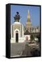 Monument to Setthathirath I in Front of Wat That Luang Temple Complex-null-Framed Stretched Canvas