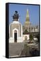 Monument to Setthathirath I in Front of Wat That Luang Temple Complex-null-Framed Stretched Canvas