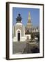 Monument to Setthathirath I in Front of Wat That Luang Temple Complex-null-Framed Giclee Print