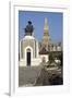 Monument to Setthathirath I in Front of Wat That Luang Temple Complex-null-Framed Giclee Print