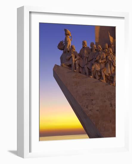 Monument to the Discoveries at Dusk, Belem, Lisbon, Portugal, Europe-Stuart Black-Framed Photographic Print