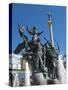 Monument to the Founders of Kiev, Independence Square, Kiev, Ukraine, Europe-Graham Lawrence-Stretched Canvas