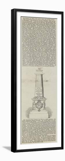 Monument to the Late Lieutenant-General Sir Lionel Smith-null-Framed Premium Giclee Print