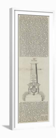 Monument to the Late Lieutenant-General Sir Lionel Smith-null-Framed Premium Giclee Print