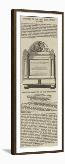 Monument to the Late Major Fitzroy Somerset-null-Framed Giclee Print