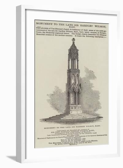 Monument to the Late Sir Eardley Wilmot, Baronet-null-Framed Giclee Print