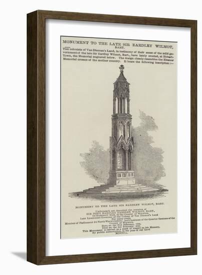 Monument to the Late Sir Eardley Wilmot, Baronet-null-Framed Giclee Print