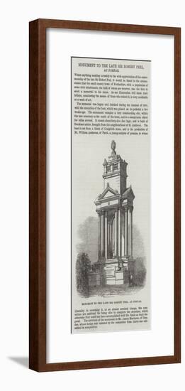 Monument to the Late Sir Robert Peel, at Forfar-null-Framed Giclee Print