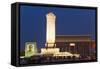 Monument to the Peoples Heroes, Tiananmen Square, Beijing, China, Asia-Christian Kober-Framed Stretched Canvas