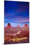 Monument Valley At Dusk Utah-null-Mounted Premium Giclee Print
