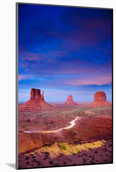 Monument Valley At Dusk Utah-null-Mounted Art Print