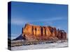 Monument Valley in the Snow, Monument Valley Navajo Tribal Park, Arizona, USA-Walter Bibikow-Stretched Canvas