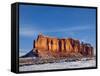 Monument Valley in the Snow, Monument Valley Navajo Tribal Park, Arizona, USA-Walter Bibikow-Framed Stretched Canvas