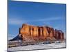 Monument Valley in the Snow, Monument Valley Navajo Tribal Park, Arizona, USA-Walter Bibikow-Mounted Photographic Print