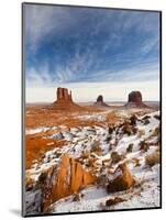 Monument Valley in the Snow, Monument Valley Navajo Tribal Park, Arizona, USA-Walter Bibikow-Mounted Photographic Print