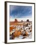 Monument Valley in the Snow, Monument Valley Navajo Tribal Park, Arizona, USA-Walter Bibikow-Framed Photographic Print