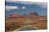 Monument Valley, Utah - Road into Distance-Lantern Press-Stretched Canvas