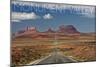 Monument Valley, Utah - Road into Distance-Lantern Press-Mounted Art Print