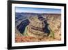 Monument Valley, Utah. San Juan River running through three sinuous canyons and valleys.-William Perry-Framed Photographic Print