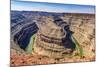 Monument Valley, Utah. San Juan River running through three sinuous canyons and valleys.-William Perry-Mounted Photographic Print