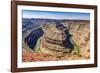 Monument Valley, Utah. San Juan River running through three sinuous canyons and valleys.-William Perry-Framed Photographic Print