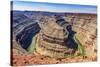 Monument Valley, Utah. San Juan River running through three sinuous canyons and valleys.-William Perry-Stretched Canvas