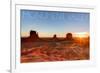 Monument Valley, Utah - Three Peeks and Sun-Lantern Press-Framed Art Print