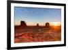 Monument Valley, Utah - Three Peeks and Sun-Lantern Press-Framed Art Print