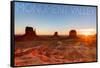 Monument Valley, Utah - Three Peeks and Sun-Lantern Press-Framed Stretched Canvas