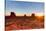 Monument Valley, Utah - Three Peeks and Sun-Lantern Press-Stretched Canvas