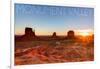 Monument Valley, Utah - Three Peeks and Sun-Lantern Press-Framed Art Print