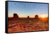 Monument Valley, Utah - Three Peeks and Sun-Lantern Press-Framed Stretched Canvas