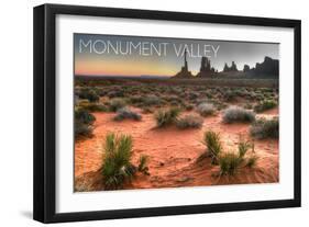 Monument Valley, Utah - Totem Pole after Sunrise-Lantern Press-Framed Art Print
