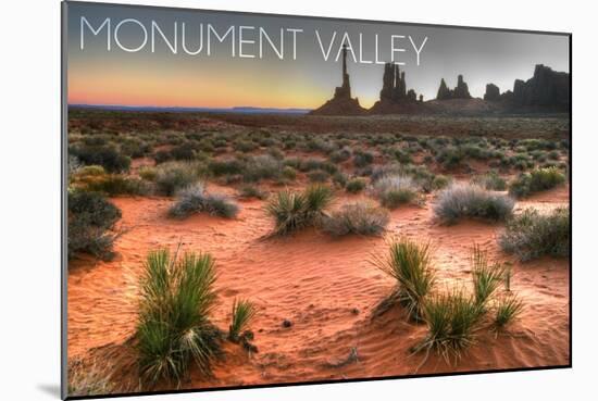 Monument Valley, Utah - Totem Pole after Sunrise-Lantern Press-Mounted Art Print