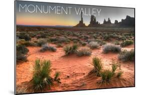 Monument Valley, Utah - Totem Pole after Sunrise-Lantern Press-Mounted Art Print