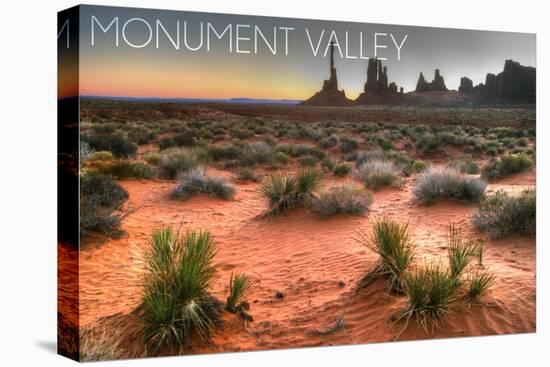 Monument Valley, Utah - Totem Pole after Sunrise-Lantern Press-Stretched Canvas