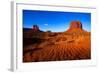 Monument Valley West Mitten And Merrick Butte Desert Sand Dunes Utah-holbox-Framed Art Print