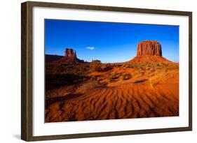 Monument Valley West Mitten And Merrick Butte Desert Sand Dunes Utah-holbox-Framed Art Print