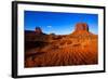 Monument Valley West Mitten And Merrick Butte Desert Sand Dunes Utah-holbox-Framed Art Print