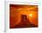 Monument Valley West Mitten at Sunrise Sun Orange Sky Utah Photo Mount-holbox-Framed Photographic Print
