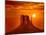 Monument Valley West Mitten at Sunrise Sun Orange Sky Utah Photo Mount-holbox-Mounted Photographic Print