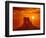 Monument Valley West Mitten at Sunrise Sun Orange Sky Utah Photo Mount-holbox-Framed Photographic Print