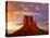 Monument Valley West Mitten at Sunset Colorful Sky Utah-Natureworld-Stretched Canvas