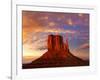 Monument Valley West Mitten at Sunset Colorful Sky Utah-Natureworld-Framed Photographic Print