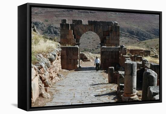 Monumental Gate and Beginning of Cardo-null-Framed Stretched Canvas