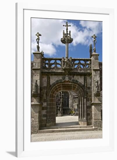 Monumental Gate, Flamboyant 16th Century Style Showing Christ on the Cross Flanked by Two Thieves-Guy Thouvenin-Framed Photographic Print