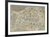 Monuments of Paris Map-Wild Apple Portfolio-Framed Art Print