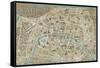 Monuments of Paris Map-Wild Apple Portfolio-Framed Stretched Canvas