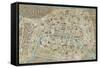 Monuments of Paris Map-Wild Apple Portfolio-Framed Stretched Canvas